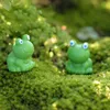 Dessin animé Blue Eye Petite Grenouille Ornement Figurine Poupée Jouet Enfants Cadeau Mousse Terrarium Micro Paysage Accessoires Fée Jardin DIY Décoration DH0575