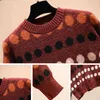 Plus Size Women Fall Winter Sweaters Knit Modieuze Koreaanse Japan Tops Polka Dot Losse Wilde Vrouwelijke Pullovers GX1219 210506