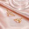 S2647 Europe Fashion Irregular Water Drop Stud Earrings Lava Pearl Earrings