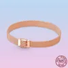 Pulseira de prata quente 925 Sterling Rose Gold Gold Zircon Clasp Reflection for Women Jewelry Fit com Box57774715 original