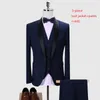 Erkekler Suits Blazers Düğün Lüks Takım Men High-End Smokin Slims Mens Tımarlama Moda Tasarım Yaka Elbise Set228t