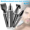 4 In 1 Nose Hair Waterproof Stainless Steel Trimmer Men Women MH88