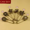 20st / lot Antik stil Broscher Pins Inställning Cabochon Cameo Base Bray Bezel Blank DIY Smycken Inställningar 2