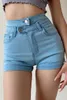 WOMENGAGA American Retro Girl Pants Design Is Thin And Elastic All-match Denim Short Short Jeans FIUJ 210603