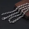 Kedjor 925 Sterling Silver Retro Thai Men 7mm Link Chain ClaVicle Halsband Passale Pure S925 Box Drop