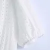 BBWM Women Summer White V-Neck Dress Short Sleeve Buttons Bow Tie Casual Female Elegant Party A-Line Dresses Vestidos 210520