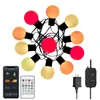5M Smart Fairy Light Christmas G40 LED Bulbs String Bluetooth APP Control Garland RGB Sync With Mic Strings Lights For Party Room Decor