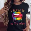 WVIOCE Lips Watercolor Graphic T Shirt Lip Women Tops O-neck Sexy Black Tees Kiss Lip Funny Summer Female Soft T Shirt 9180 X0527