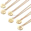 Pendant 12 Constell Coin Necklace Stainless Steel Gold Zodiac Sign Necklaces Women Fashion Jewelry Will and Sandy Libra Leo Pisces Virgo