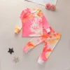 Meisje Tie Dye Boutique Outfit Kleding Kerst Kind Casual T-shirt Top + Broek 2PC Trainingspak Kinderen Set Apparel 53 Z2