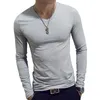 Summer fashion T-shirt casual simple men's Long sleeve Cotton couple comfortable street solid top Korean version of self cultivation
