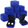Kvadratisk Ring Retail Box Bröllopsmycken Örhänghållare Protbara Förvaringsfall Engagemang Presentförpackning Lådor för smycken