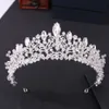 Baroque Luxury Rose Gold Crystal Beads Heart Bridal Tiaras Crown Big Pageant Diadem Headband Wedding Hair Accessories 210701270v