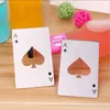 50st Stainless Steel Playing Poker Card Ace Heart Shaped Soda Beer Red Wine Cap Can Bottle Opener Bar Toolöppnare DH9488