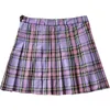 Bezpieczeństwo Letnia Moda Damska Sexy Plisowana Plaid Purpurowa Dziewczyna Kobiet Preppy Style Korea Wysoka talia Spódnica E130 210603