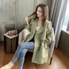 Trench femme coupe-vent dames 2022 automne et hiver rétro britannique mi-longueur mode tempérament veste tendance vêtements