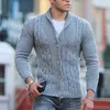 Мужчины мода связаны V-образным вырезом жилет для мужской осенью винтажные свитер Куртки 2021 зима теплые повседневные сплошные трикотажные куртки