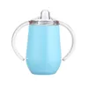Sippy cup 10oz Kid water bottle Mugs Stainless Steel tumbler with Handle Vacuum Insulated Leak Proof Travelcup Babybottle WLL441