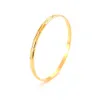 Mode dubai hoop bangle smycken solid 18 k gul guld gf dubai snedställda linjer armband för kvinnor Afrika arabiska föremål bröllop brudgåvor Q0720