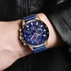 Lige Fashion Mens Relojes Top Marca Lujo Reloj de pulsera de lujo Reloj de cuarzo Reloj Azul Hombres Impermeable Cronógrafo Relogio Masculino 210329