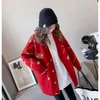 Leniwy styl Kobiety Casual Cardigan Koreański Dzianiny Sweter List Mały Niedźwiedź V Neck Loose All-Mecz Ladies Moda Płaszcz Top TT0057