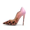 Sandali sexy graduali classici con tacco alto Scarpe con tacco alto da donna Moda Tacchi con stampa leopardata Taglie forti