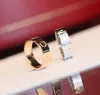 V gold luxury quality punk band wide ring no diamond in three color plated for women engagement jewelry gift have box stamp PS3178