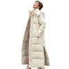 Down Bomullskläder Kvinnor Vinter Koreansk X-Long till Ankel BF Loose Outwear Parkas Coat 210916