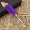 Ballpoint Pens Fashion Office Supplies Student Stationery Gift Writing Pen 05mm Feather Decor