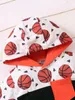 Pagliaccetto con cappuccio e tasca con stampa di pallacanestro per bambini SHE