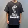 22 SS alta qualità 1: 1 stampa puro cotone oversize rhude t shirt uomo donna streetwear estate jaqueta genshin impatto bermuda 9QY5