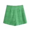 Pure Green Casual Women Shorts Matching with Blazer Spring-Autumn Modern For Suit Cultivate Morality Outwear 210611