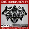 Body-injectievorm voor Suzuki GSXR-750 GSXR 750CC 600CC 750 600 CC 2004 2005 43NO.8 GSXR600 GSXR750 K4 04 05 GSXR-600 GSX-R750 2004-2005 OEM Fairing Kit Lucky Black Stock