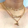 Punk Hip Hop Pistol Submachine Pendant Necklace for Women Men Gold Color Metal Long Chain Fashion Jewelry