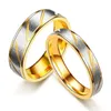 Bagues de cluster Engagement Promesse Lovers Boho Couple en acier inoxydable Bague pour femmes Hommes Mariage Simple Design Gold Bijoux Cadeau294n