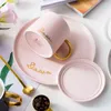 Tazza da caffè europea Luxury Gold Breakfast Piattino Mate Design Set di tazze da tè in porcellana Tazas De Cafe Tazze da latte AC50BD