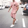Yeni Stil Spor Moda erkek Takım Elbise 3D-Baskılı Erkek Giyim Rahat O Yaka Nefes Hızlı Kuru Yaz T-shirt + Koşu Şort S X0610