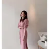 Autunno moda coreana abito lavorato a maglia con scollo a V sottile aderente aderente con spacco laterale lungo maglione 210603