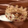 Barok Retro Luxe Parel Crystal Gold Crown Bridal Wedding Sieraden Tiaras Crowns Pageant Jurk Haaraccessoires 220216