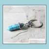 Porte-clés bijoux pierre naturelle porte-clés mode hexagone prisme Style porte-clés sac à main pend cadeau livraison directe 2021 Hmcaz