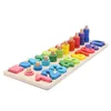 Conteggio educativo Geometria Giocattoli di legno 3 in 1 Board Math Learning Preschool Montessori Early Educational Puzzle Toys