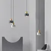 Nordic Marble LED Pendant Lamps Modern Simple Art Bedroom Bedside Single Head Hanging Lamp Creative Matsalslampor