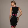 2021 Zomer Nieuwe Women S Fashion Sexy Striped Stitching Bandage Dress Deep V Neck Vestidos Party Club Mini Christmas Dress 210319