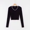 Spadek Crop Sweter Kawaii Cute Swetry Swetry Kawałek Różowe Kobiety Zimowe Ubrania Kobiet Sweter Sweter Sexy Topy 210522