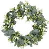 Decorative Flowers & Wreaths High Quality Eucalyptus Wreath Spring Artificial Green Leaves For Front Door Window Wall Decoration260K