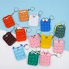 Cartoon Fidget Speelgoed Sleutelhanger Dier Design Bear Konijn Kat Hond Bird Simple Dimpel Dispus Pop It Mini Bubbles Zak Sensorische Rubber Puzzel Sleutelhanger Kerstcadeaus