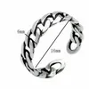Ancient Silver Chain Band Ring Finger Open Adjustable rings for women fashion jewelry will and sandy