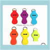 Evenemangsfestleveranser Hem Gardencolorful Keychain Neoprene Chapstick Party Festival Favor Solid Color Key Ring Fashion Lip Holder Lipsti