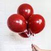 100pcs ballon rouge rubis nouveau métal brillant perle ballons en latex chrome métallique couleurs ballons à air décoration de fête de mariage 2271 Y2