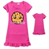 Cookie virvla runt tunna polyester klänningar baby kläder toddler tjejer kläder baby natt klänning tjejer pyjamas tjejer nattklänning för barn Q0716